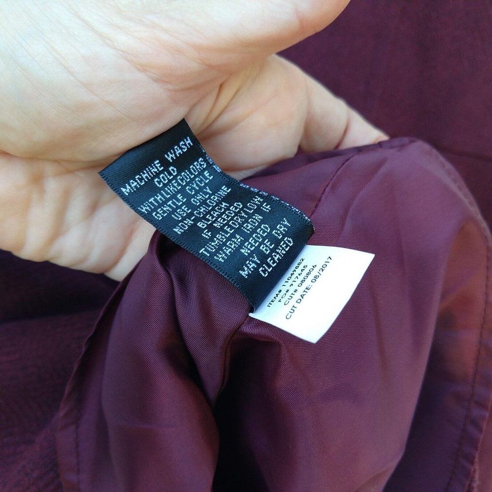 Torrid Burgundy Zip Military Coat Size 10 00 New Button Front Flared High Neck - Picture 13 of 13